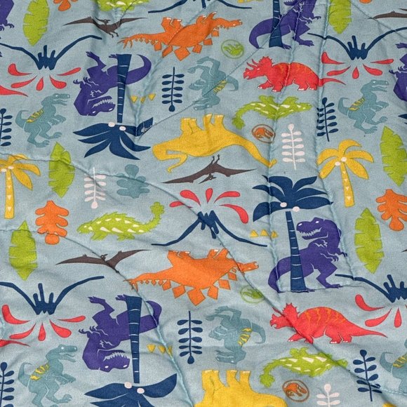 Jurassic World Save Our Dinos Bedding Comforter Blue Green Toddler Bed Blanket - Picture 7 of 11